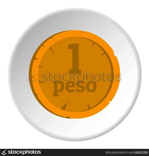 Peso icon in flat circle isolated on white background vector illustration for web. Peso icon circle