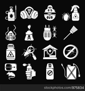 Pest control tools icons set vector white isolated on grey background . Pest control tools icons set grey vector