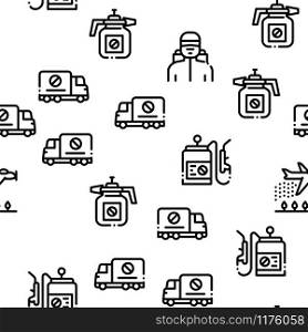 Pesticides Chemical Seamless Pattern Vector Thin Line. Illustrations. Pesticides Chemical Seamless Pattern Vector
