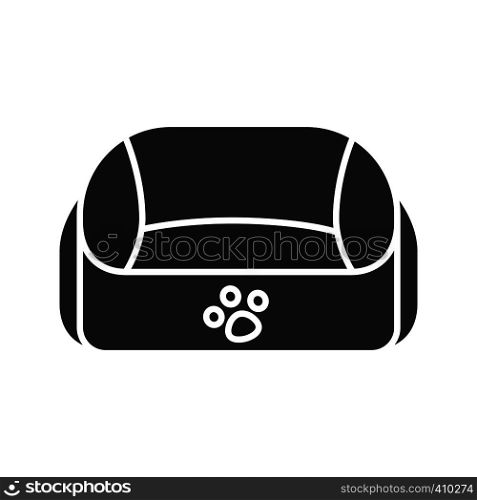 Pet bed glyph icon. Silhouette symbol. Negative space. Vector isolated illustration. Pet bed glyph icon