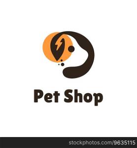 Pet care colorful glyph logo. Balanced nutrition. Puppy silhouette. Lightning bolt. Design element. Visual identity. Vector graphic. Perfect for corporate branding, dog supplement, petshop. Pet care colorful glyph logo