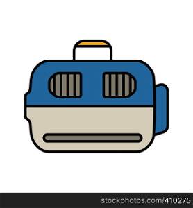 Pet carrier icon. Dog's transporter. Isolated vector illustration. Pet carrier color icon