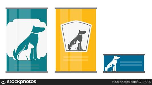 Pet Food Can Template in Modern Flat Style Icon. Material for Design. Vector Illustration EPS10 . Pet Food Can Template in Modern Flat Style Icon. Material for De