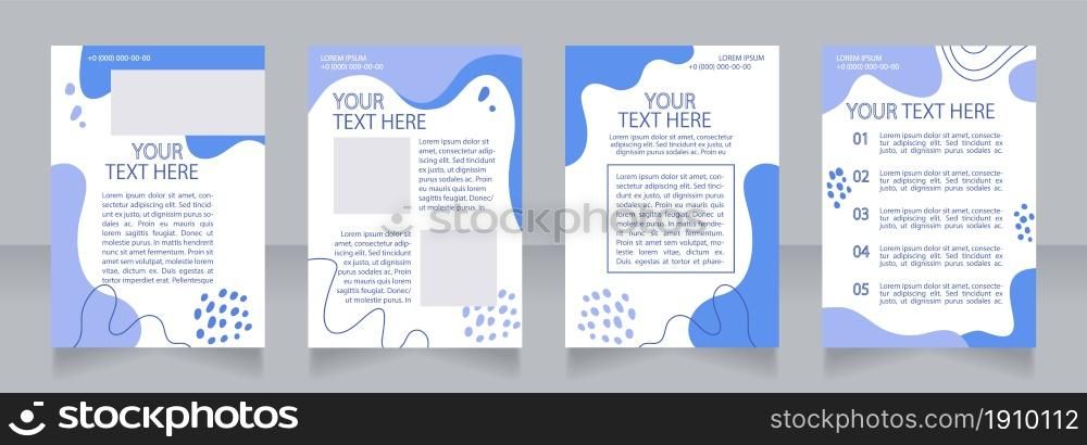 Pet grooming promotion blank brochure layout design. Animal service. Vertical poster template set with empty copy space for text. Premade corporate reports collection. Editable flyer paper pages. Pet grooming promotion blank brochure layout design
