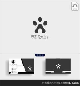 Pet Home or store creative logo template vector illustration with business card template design - vector. Pet Home or store creative logo template with business card