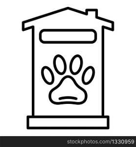 Pet hotel house icon. Outline pet hotel house vector icon for web design isolated on white background. Pet hotel house icon, outline style