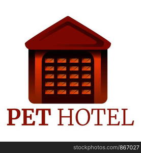 Pet hotel logo. Cartoon of pet hotel vector logo for web design isolated on white background. Pet hotel logo, cartoon style