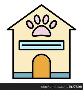 Pet house icon. Outline pet house vector icon color flat isolated. Pet house icon color outline vector