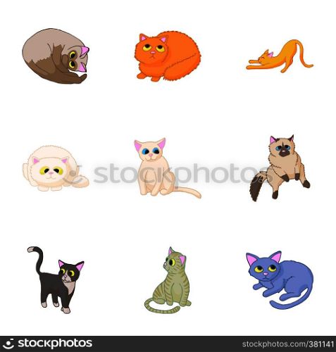Pet icons set. Cartoon illustration of 9 pet vector icons for web. Pet icons set, cartoon style