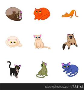 Pet icons set. Cartoon illustration of 9 pet vector icons for web. Pet icons set, cartoon style
