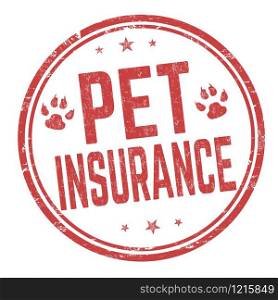 Pet insurance sign or stamp on white background, vector illustration