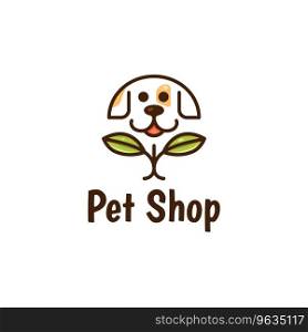 Pet nutrition filled outline multicolor logo. Healthy eating. Puppy silhouette. Leaf symbol. Design element. Visual identity. Vector graphic. Perfect for corporate branding, pet shop, dog product. Pet nutrition filled outline multicolor logo