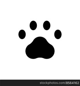Pet paw black glyph ui icon. Goods for domestic animals. Online marketplace. User interface design. Silhouette symbol on white space. Solid pictogram for web, mobile. Isolated vector illustration. Pet paw black glyph ui icon