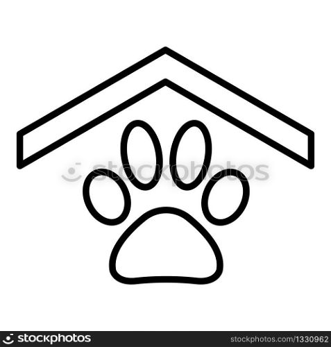 Pet roof house icon. Outline pet roof house vector icon for web design isolated on white background. Pet roof house icon, outline style