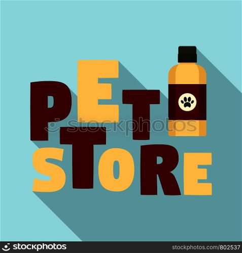Pet shampoo store logo. Flat illustration of pet shampoo store vector logo for web design. Pet shampoo store logo, flat style
