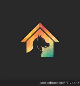 Pet shop logo design. Pet home logo design vector icon.