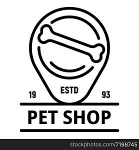 Pet shop logo. Outline pet shop vector logo for web design isolated on white background. Pet shop logo, outline style