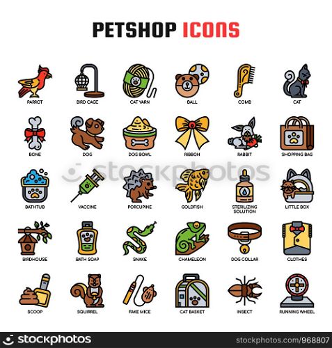 Pet Shop , Thin Line and Pixel Perfect Icons
