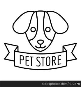 Pet store dog food logo. Outline pet store dog food vector logo for web design isolated on white background. Pet store dog food logo, outline style