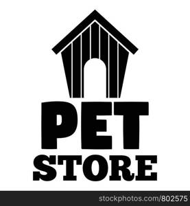 Pet store dog house logo. Simple illustration of pet store dog house vector logo for web design isolated on white background. Pet store dog house logo, simple style