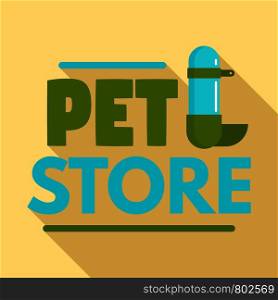 Pet store drinker logo. Flat illustration of pet store drinker vector logo for web design. Pet store drinker logo, flat style