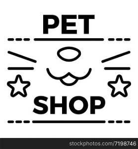 Pet store logo. Outline pet store vector logo for web design isolated on white background. Pet store logo, outline style
