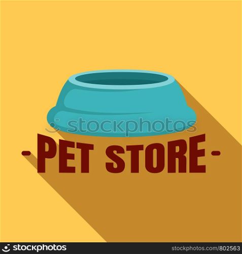 Pet store plastic plate logo. Flat illustration of pet store plastic plate vector logo for web design. Pet store plastic plate logo, flat style