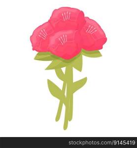 Petal rhododendron icon cartoon vector. Flower plant. Summer nature. Petal rhododendron icon cartoon vector. Flower plant