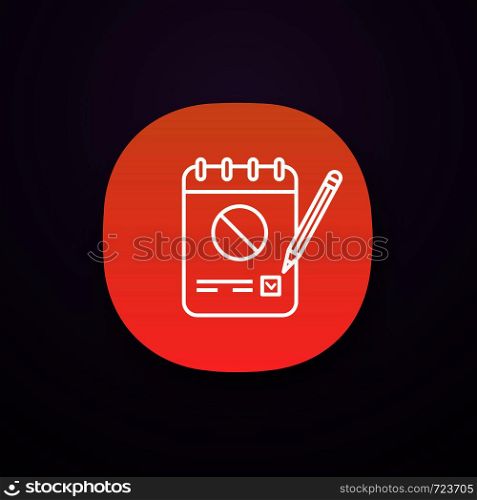 Petition app icon. UI/UX user interface. Collecting signatures. Protest vote. Protest action support. Public appeal. Ballot. Web or mobile application. Vector isolated illustration. Petition app icon