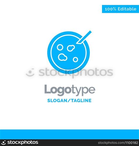 Petri, Dish, Analysis, Medical Blue Solid Logo Template. Place for Tagline