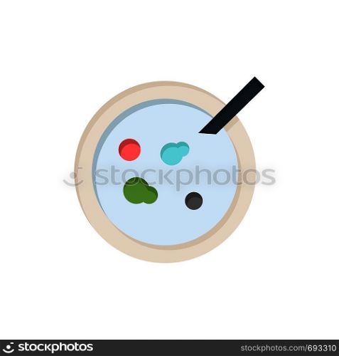 Petri, Dish, Analysis, Medical Flat Color Icon. Vector icon banner Template