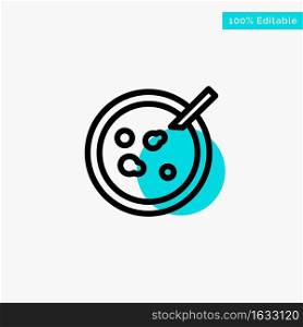 Petri, Dish, Analysis, Medical turquoise highlight circle point Vector icon