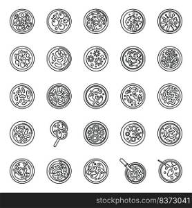 Petri dish icons set outline vector. Bacteria experiment. Dish culture. Petri dish icons set outline vector. Bacteria experiment