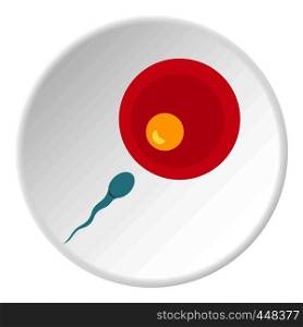 Petri dish with fertilized eggs icon in flat circle isolated vector illustration for web. Petri dish with fertilized eggs icon circle