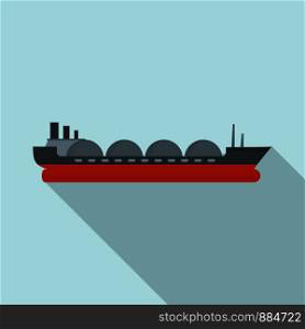 Petrol tanker ship icon. Flat illustration of petrol tanker ship vector icon for web design. Petrol tanker ship icon, flat style