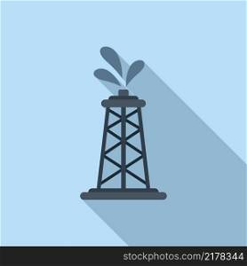 Petrol tower icon flat vector. Global disaster. Warm eco. Petrol tower icon flat vector. Global disaster