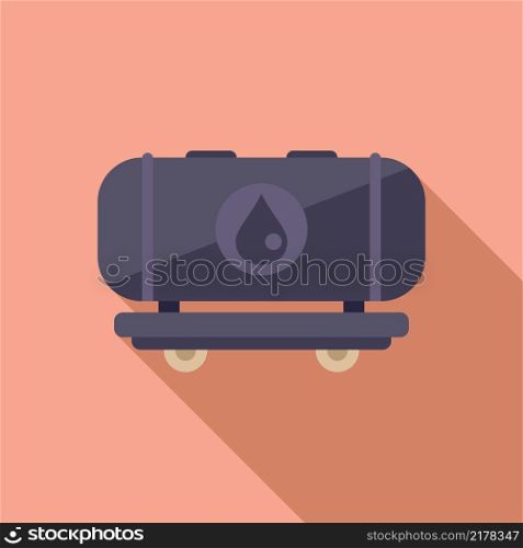 Petrol train tank icon flat vector. Factory effect. Global climate. Petrol train tank icon flat vector. Factory effect