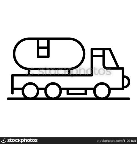 Petrol truck icon. Outline petrol truck vector icon for web design isolated on white background. Petrol truck icon, outline style