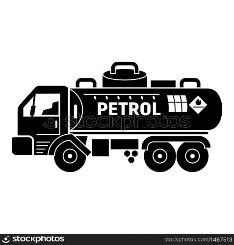 Petrol truck tank icon. Simple illustration of petrol truck tank vector icon for web design isolated on white background. Petrol truck tank icon, simple style