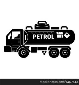 Petrol truck tank icon. Simple illustration of petrol truck tank vector icon for web design isolated on white background. Petrol truck tank icon, simple style