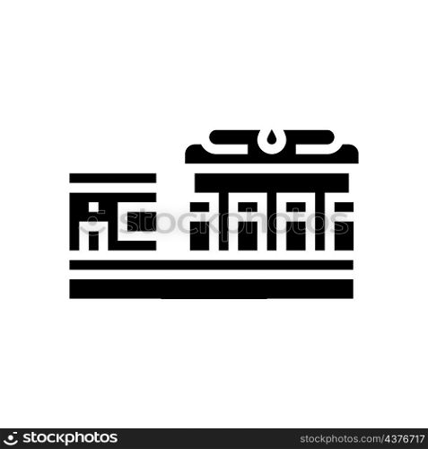 petroleum station glyph icon vector. petroleum station sign. isolated contour symbol black illustration. petroleum station glyph icon vector illustration