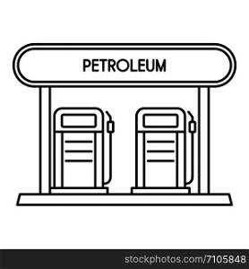 Petroleum station icon. Outline petroleum station vector icon for web design isolated on white background. Petroleum station icon, outline style