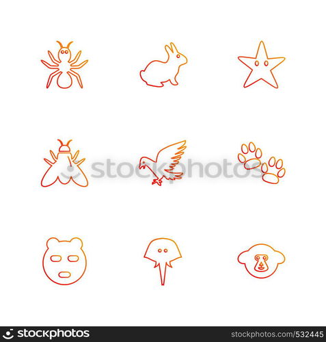 pets , animals , wild, birds , bear , lion , paw , hunting , insects , eagle , hawk , cocroaches , pig , house fly , icon, vector, design, flat, collection, style, creative, icons , hen , goat, cow ,