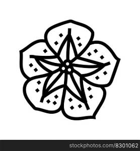 petunia flower spring line icon vector. petunia flower spring sign. isolated contour symbol black illustration. petunia flower spring line icon vector illustration