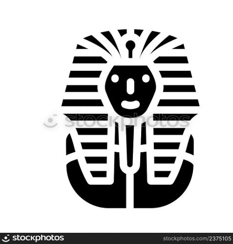 pharaoh egypt king glyph icon vector. pharaoh egypt king sign. isolated contour symbol black illustration. pharaoh egypt king glyph icon vector illustration