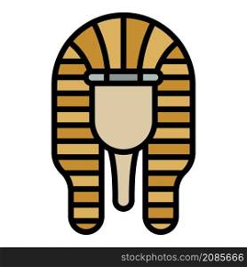 Pharaoh Tutankhamun icon. Outline pharaoh Tutankhamun vector icon color flat isolated. Pharaoh Tutankhamun icon color outline vector