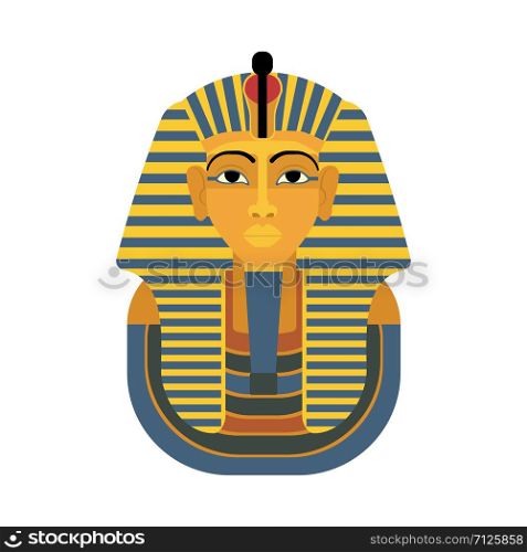 Pharaon Tutankhamun golden mask. Famous egyptian pharaon. vector