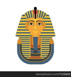 Pharaon Tutankhamun golden mask. Famous egyptian pharaon. vector