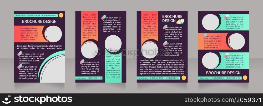 Pharmaceutical company advertising blank brochure layout design. Vertical poster template set with empty copy space for text. Premade corporate reports collection. Editable flyer paper pages. Pharmaceutical company advertising blank brochure layout design