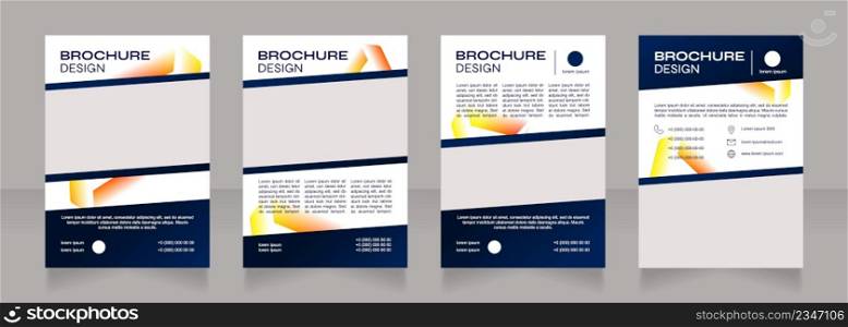 Pharmaceutical industry blank brochure design. Template set with copy space for text. Premade corporate reports collection. Editable 4 paper pages. Syne Bold, Arial Regular fonts used. Pharmaceutical industry blank brochure design